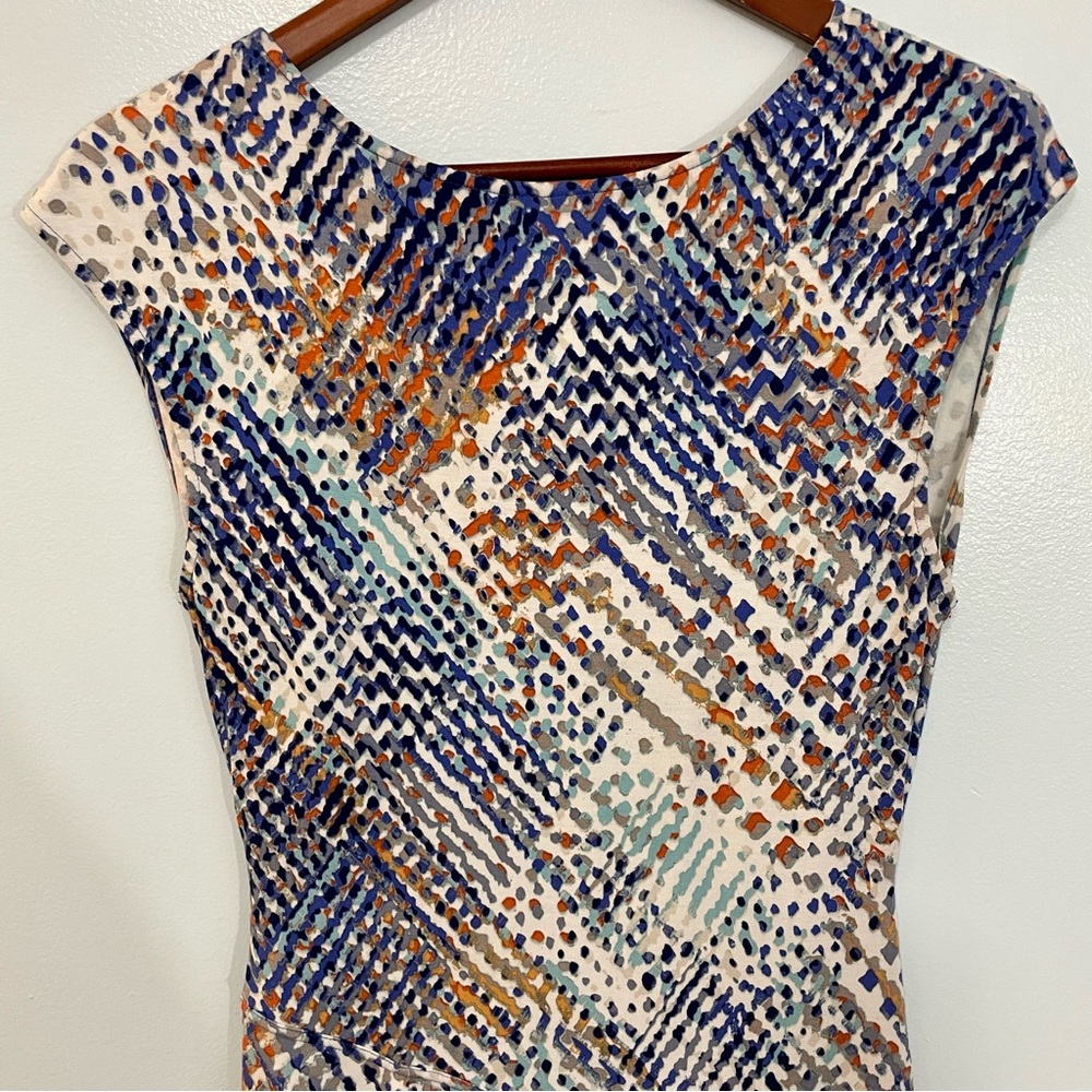 NIC+ZOÈ Watercolor Jersey Surplus Wrap Midi Dress Size S - Picture 7 of 9